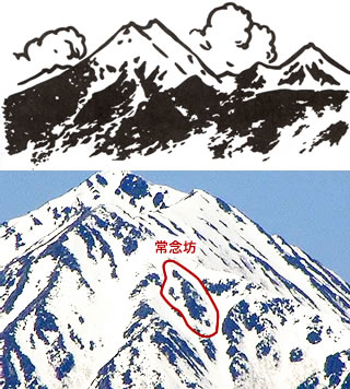 常念岳イラスト